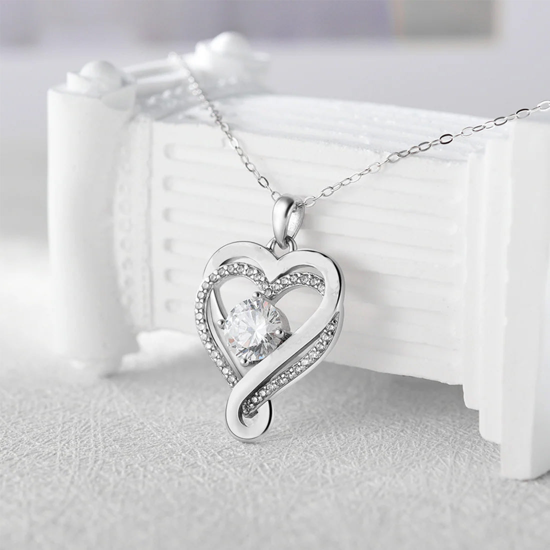 "A Mi Esposa" - Collar Corazón Para Siempre en plata pura