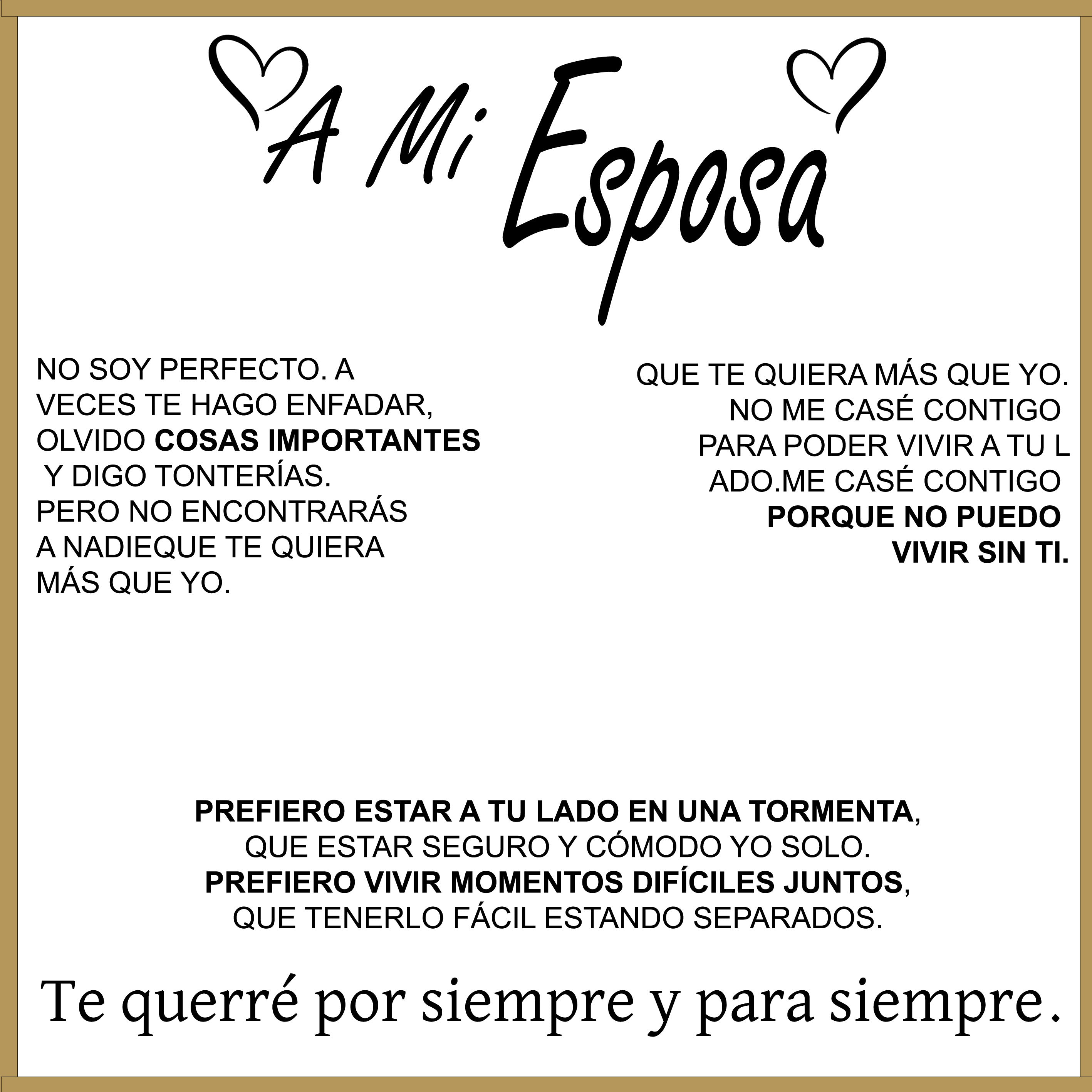 "A Mi Esposa" Collar Corazón Para Siempre en plata pura