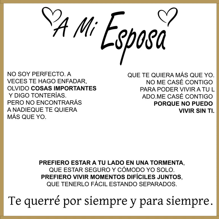 "A Mi Esposa" - Collar Corazón Para Siempre en plata pura