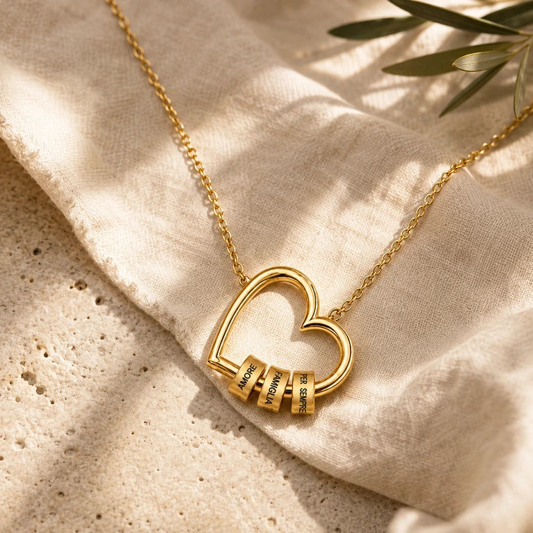 Collar Corazón Eterno I Amor, Familia, Para Siempre