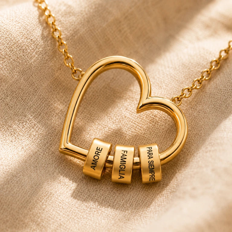 Collar Corazón Eterno I Amor, Familia, Para Siempre