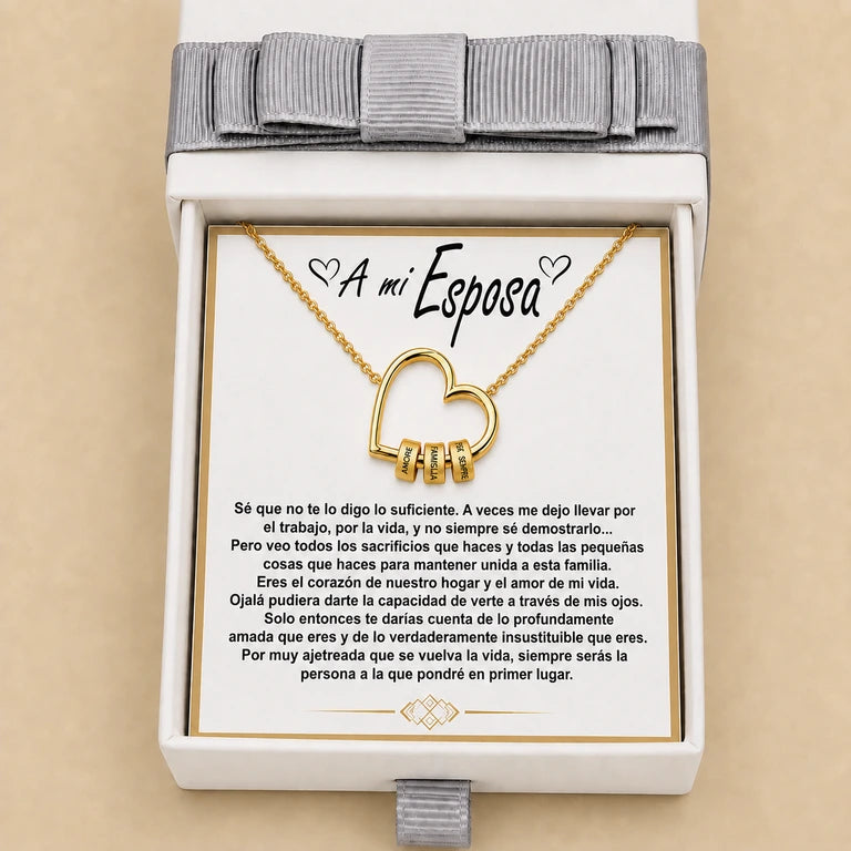 Collar Corazón Eterno I Amor, Familia, Para Siempre