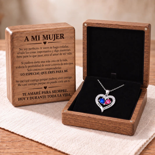 Collar “Amor Para Siempre” para Mi Mujer – Corazón de Plata 925