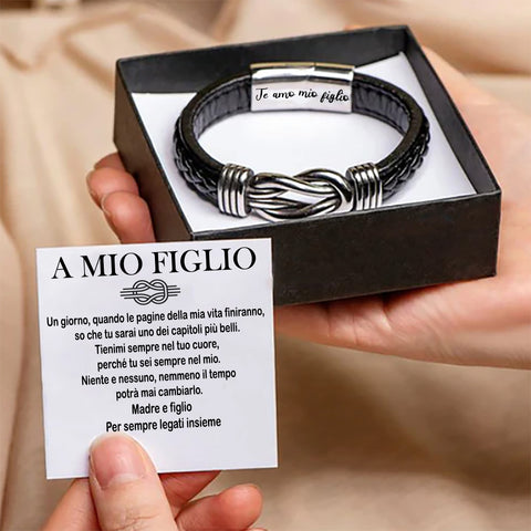 A Mio Figlio | Bracciale in Pelle per un Legame Indissolubile