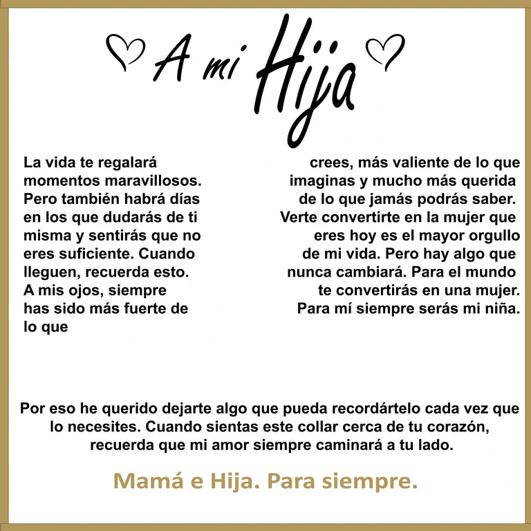 Collar Nudo del Amor 'A Mi Hija' – Regalo con Caja de Rosa Eterna